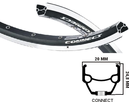 Rodi Connect Relg 28 pollici (Gazelle) 36 buchi Nero affilati