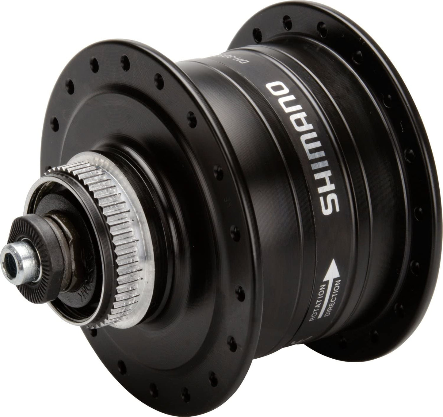 Shimano dh-3d37-qr naafdynamo 32g uitval disc 6v 3 watt zwart