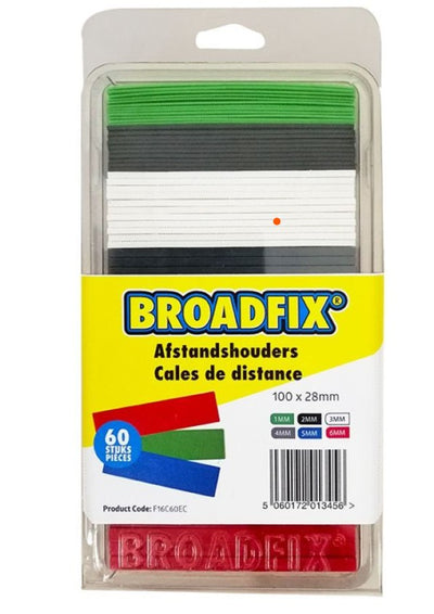 Boradfix 100x28mm vlakke vulplaatjes | 1-6mm | 60 stuks - fc16c60ec