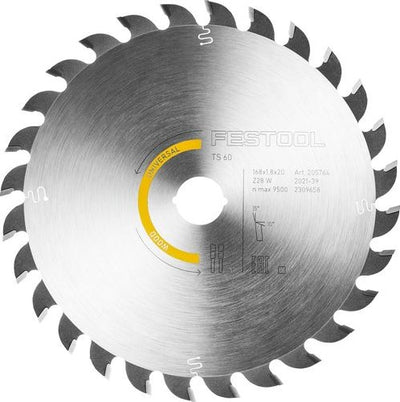 Accesorios Festool hoja de sierra circular hw | alto 168x1.8x20 w28 | madera universal - 205764