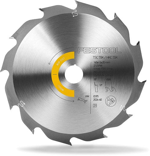 Accesorios Festool hoja de sierra circular para corte longitudinal de madera hw | 160x1,6x20 | pw12 - 578580