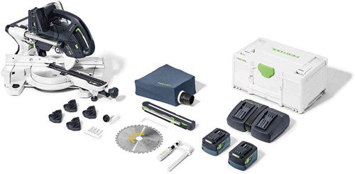 Festool ksc 60 eb 5.0 i-plus | kapex accu afkortzaag 2x18v 216mm in systainer (2x 5.0ah accu + lader) - 577954