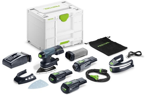 Festool dtsc 400 3.0 i-set | levigatrice a delta a batteria 18v in systainer sys3-combi m 287 (2x batteria 3.0ah + caricatore rapido tcl 6) - 578851