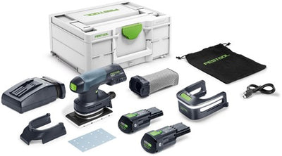 Festool rtsc 400 3.0 i-plus | Lijadora orbital a batería 18v en systainer (2x batería 3.0ah + cargador rápido TCL 6) - 578931