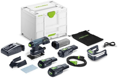 Festool rtsc 400 3.0 i-set | battery orbital sander 18v in systainer (2x 3.0ah battery + TCL 6 fast charger) - 578934