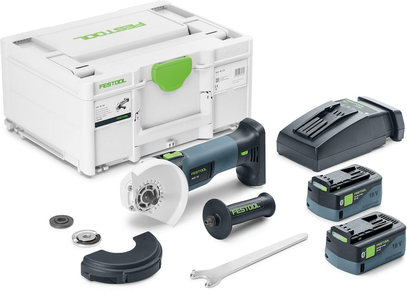 Festool agc 18-125 5,0 ebi-plus accu haakse slijper | inclusief krachtige accu – 578368