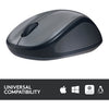 Logitech wireless mouse m235 (zwart grijs, nano-ontvanger)