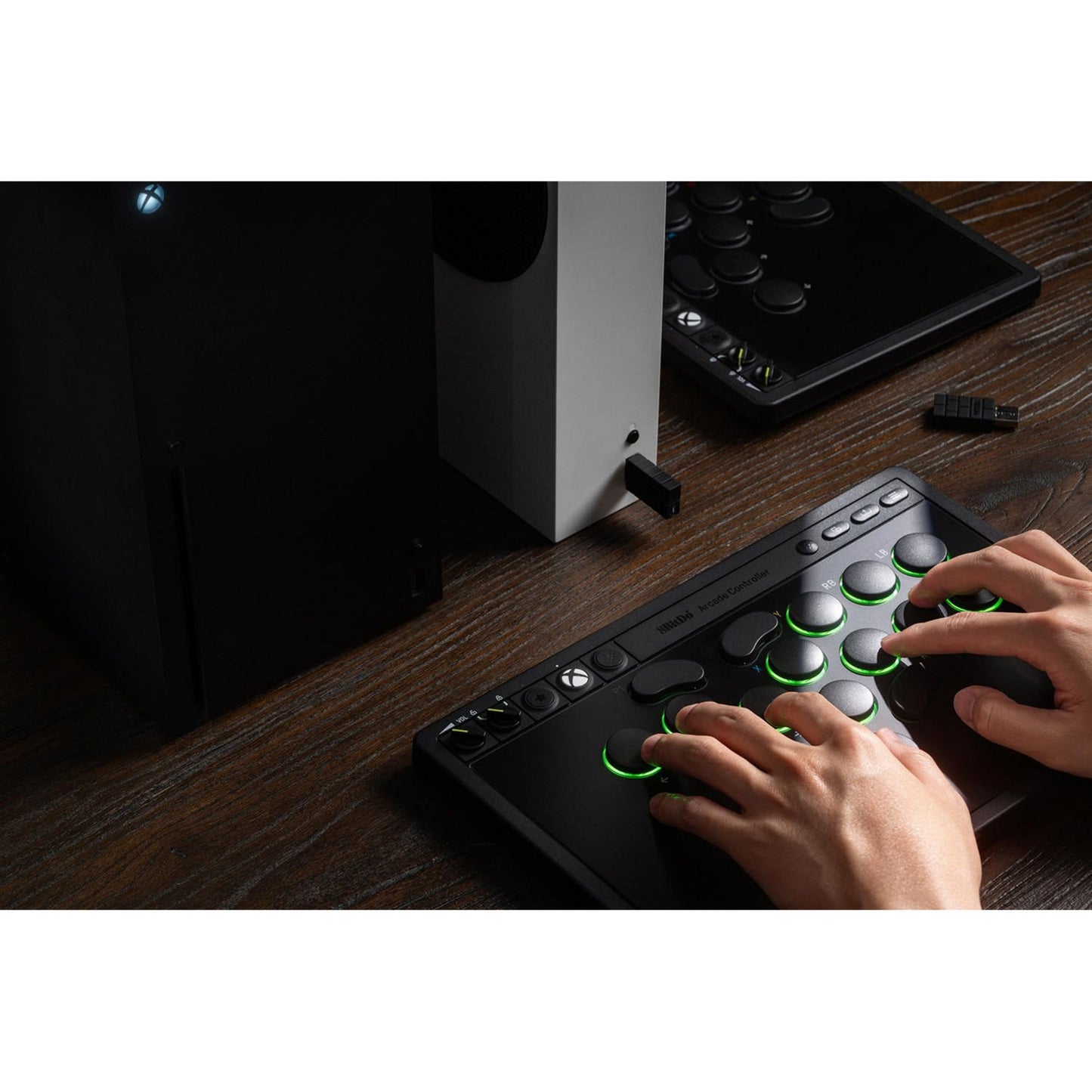 Controller arcade 8bitdo per xbox (nero, USB 2,4 GHz, serie xbox x|s, xbox one, PC)