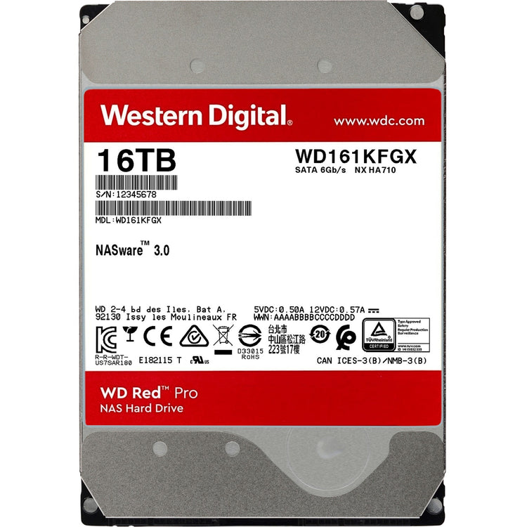 Wd red pro 16 tb harde schijf (161kfgx, sata 600, 24 7, af)
