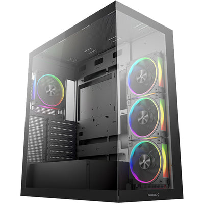 Deepcool CG580 4f v2 midi tower housing (black | 2x USB-A | 1x USB-C | RGB | tempered glass)
