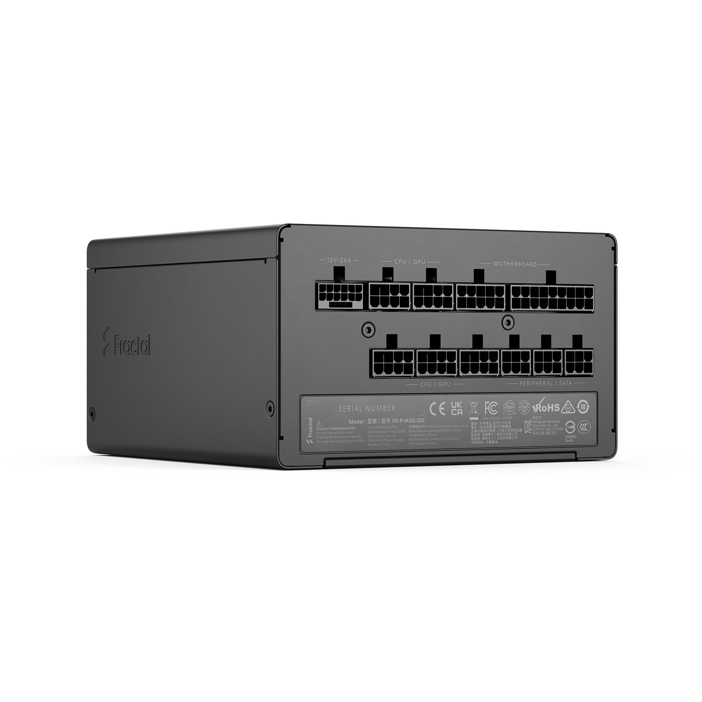 Fractal design ion gold 3 modulaire 1000 watt voeding (zwart, 1x 12v-2x6, 3x pcie)