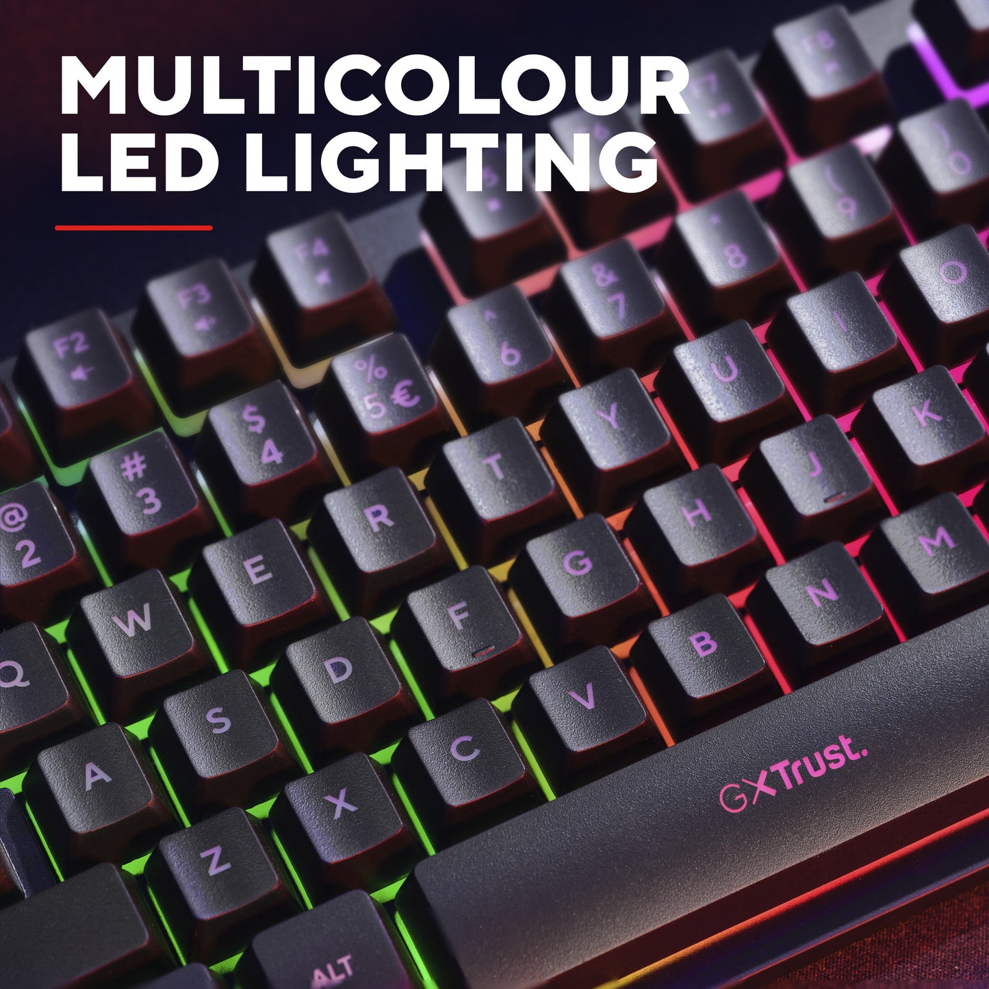 Tastiera Trust GXT 833 Thado con illuminazione TKL, tastiera da gioco (nera, layout USA, 80% (TKL), RGB)