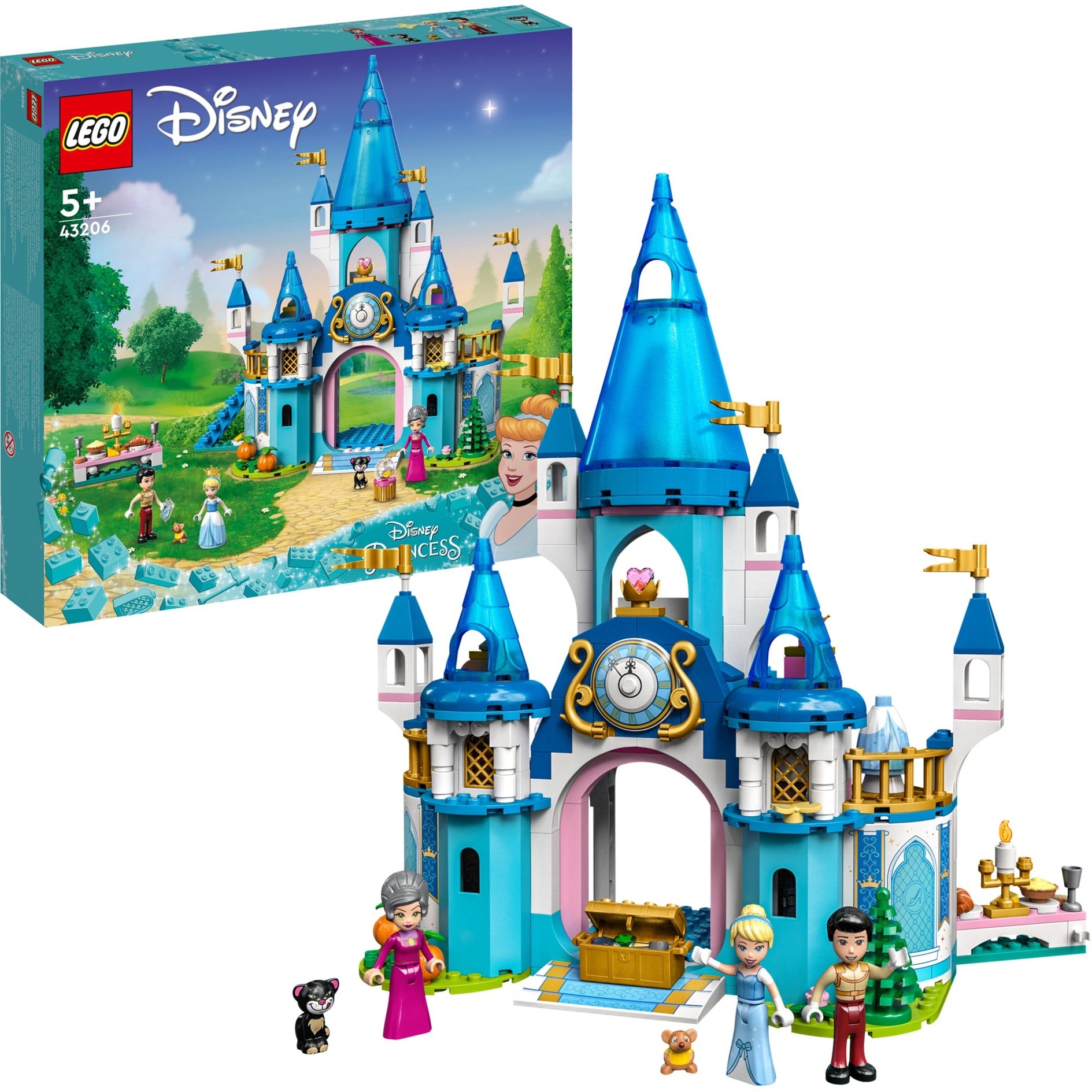 Lego disney princess - het kasteel van assepoester en de knappe prins constructiespeelgoed (43206)