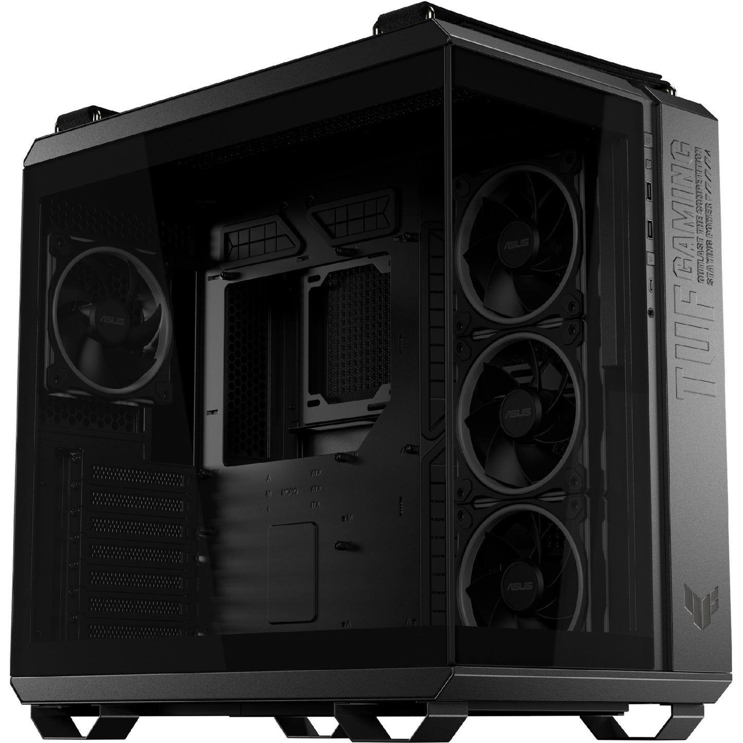 Custodia midi tower Asus tuf gaming gt502 Horizon Argb (nero | 3x USB-A | 1x USB-C | vetro temperato)