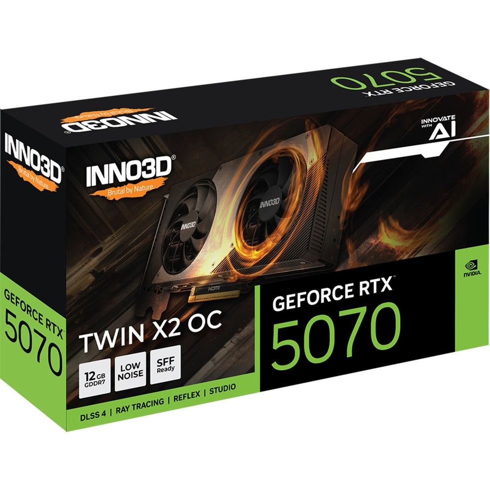 Inno3D N50702-12D7X-195064N GeForce RTX ™ 5070 Twin X2 OC, ATX, 12 GB, GDDR7, 192 bits, 672 GB S