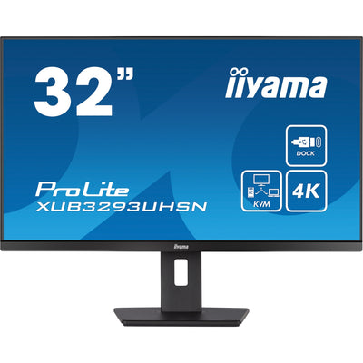 Iiyama prolite xub3293uhsn-b5 31.5 4k uhd monitor (zwart, hdmi, displayport, 2x usb-a, usb-c, rj-45)