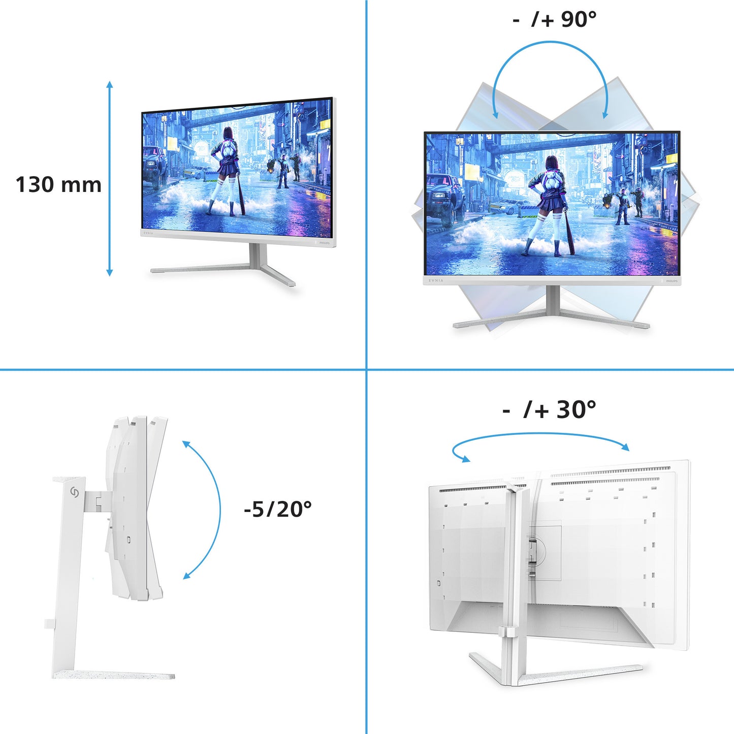 Monitor da gioco Philips Evnia 27m2n5201p 27 (bianco, 2x HDMI, 1x porta display, 260 Hz (OC))