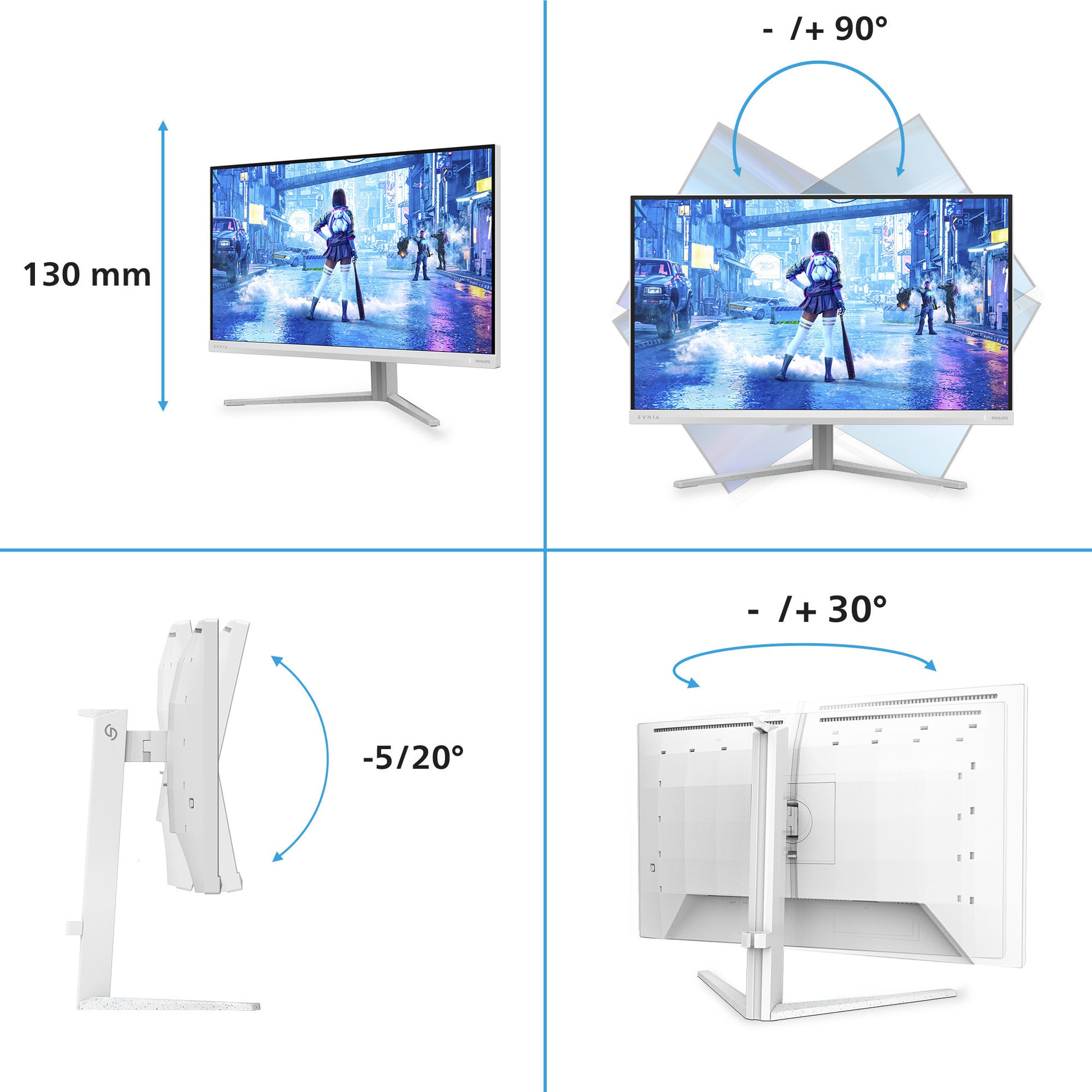 Monitor da gioco Philips Evnia 27m2n5201p 27 (bianco, 2x HDMI, 1x porta display, 260 Hz (OC))