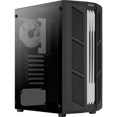 Aerocool prime v2 midi tower behuizing (zwart | 2x usb-a | rgb | window)