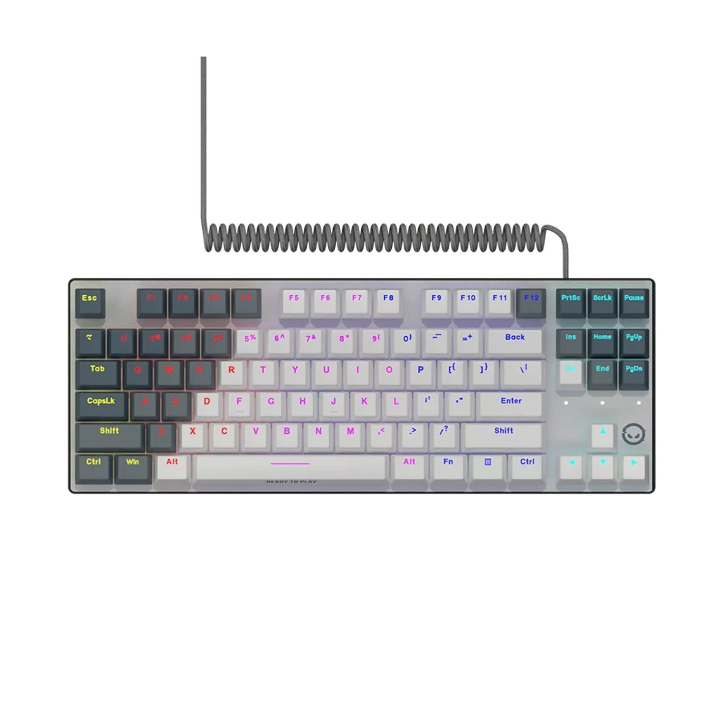 Lorgar azar 514tkl, teclado para juegos (blanco, diseño estadounidense, logar dream, tkl, rgb)