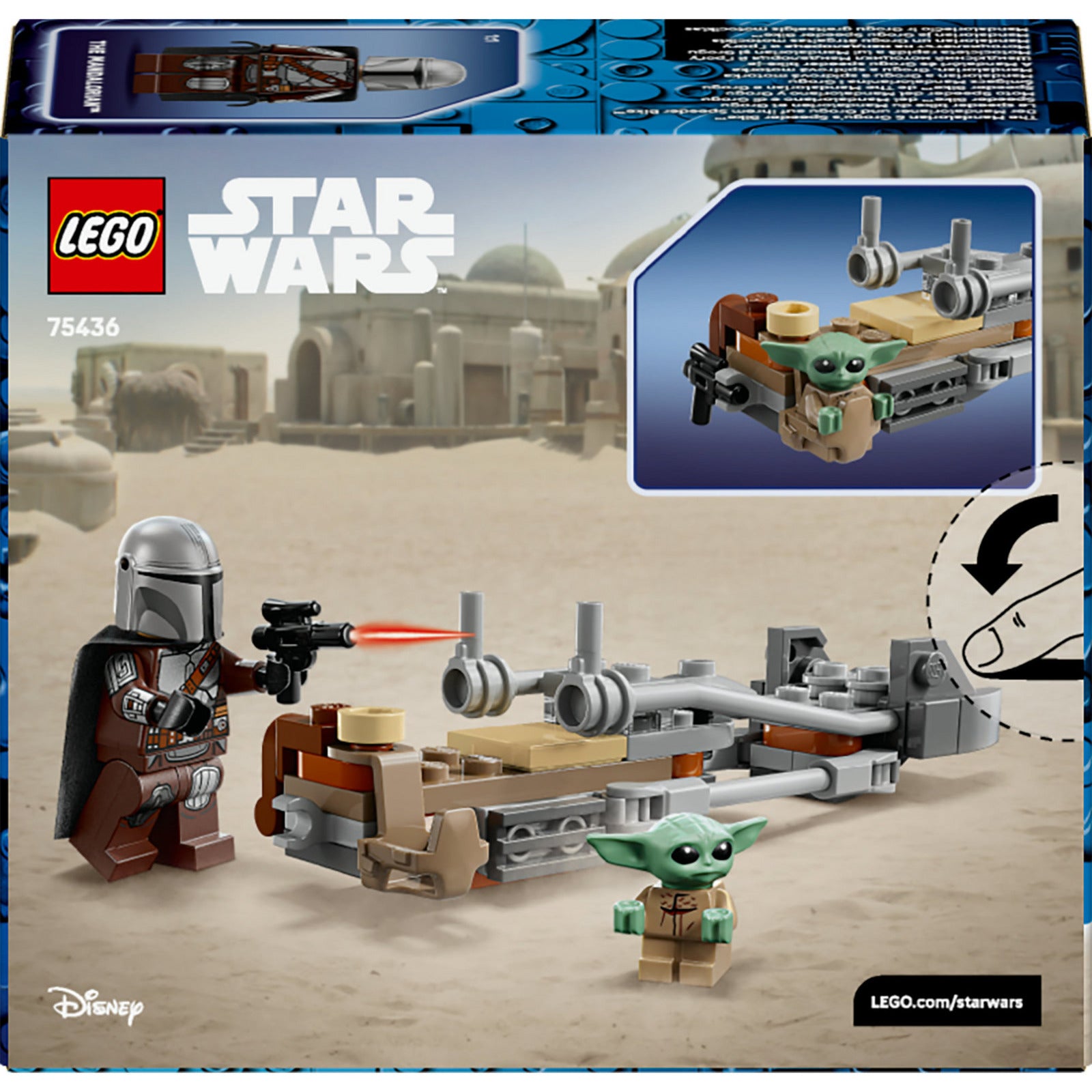 Lego Star Wars TM 75436 La Speeder Bike del Mandalorian e di Grogu | 2 pezzi