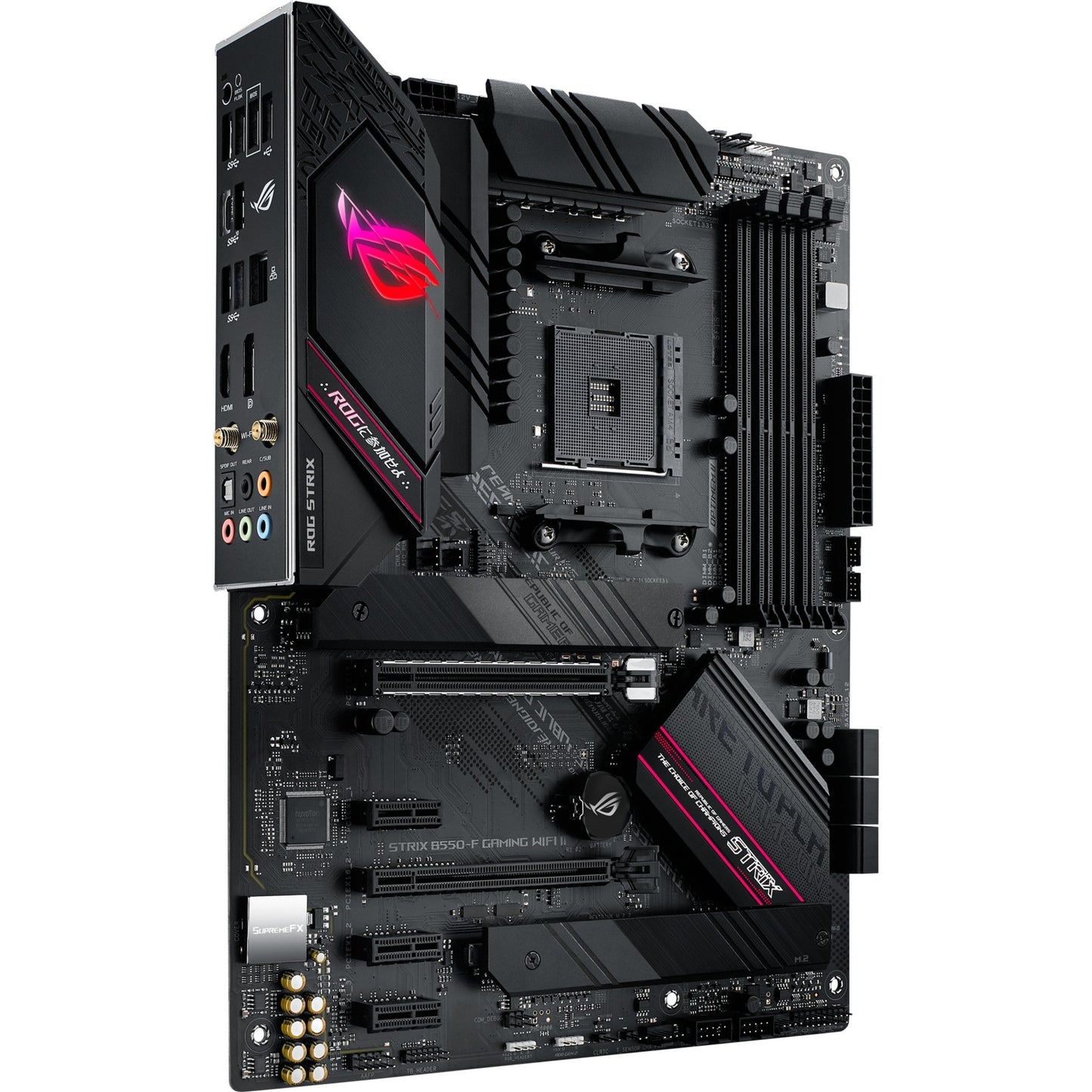 Asus rog strix b550-f gaming wi-fi ii socket am4 moederbord (zwart, raid, gb-lan, wi-fi 6, bt, sound, atx)