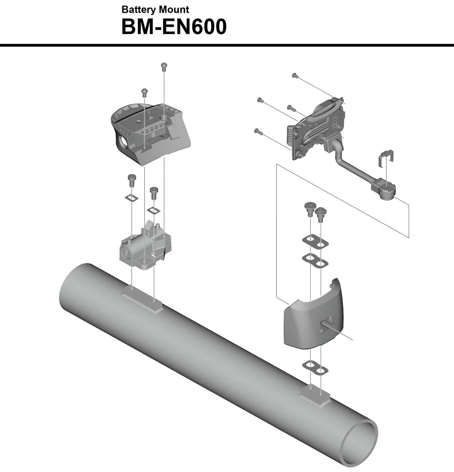 Shimano step bm-en600 soporte de batería para tubo diagonal