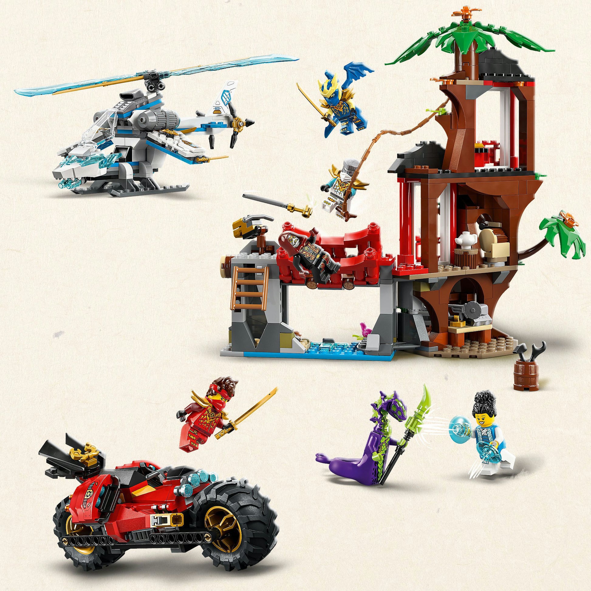 Veicoli ninja Lego Ninjago 71857 nella casa sull'albero