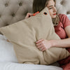 Cozy una knitted 45 x 45 cm draadloos warmtekussen (lichtbeige, powerbank 5000 mah)