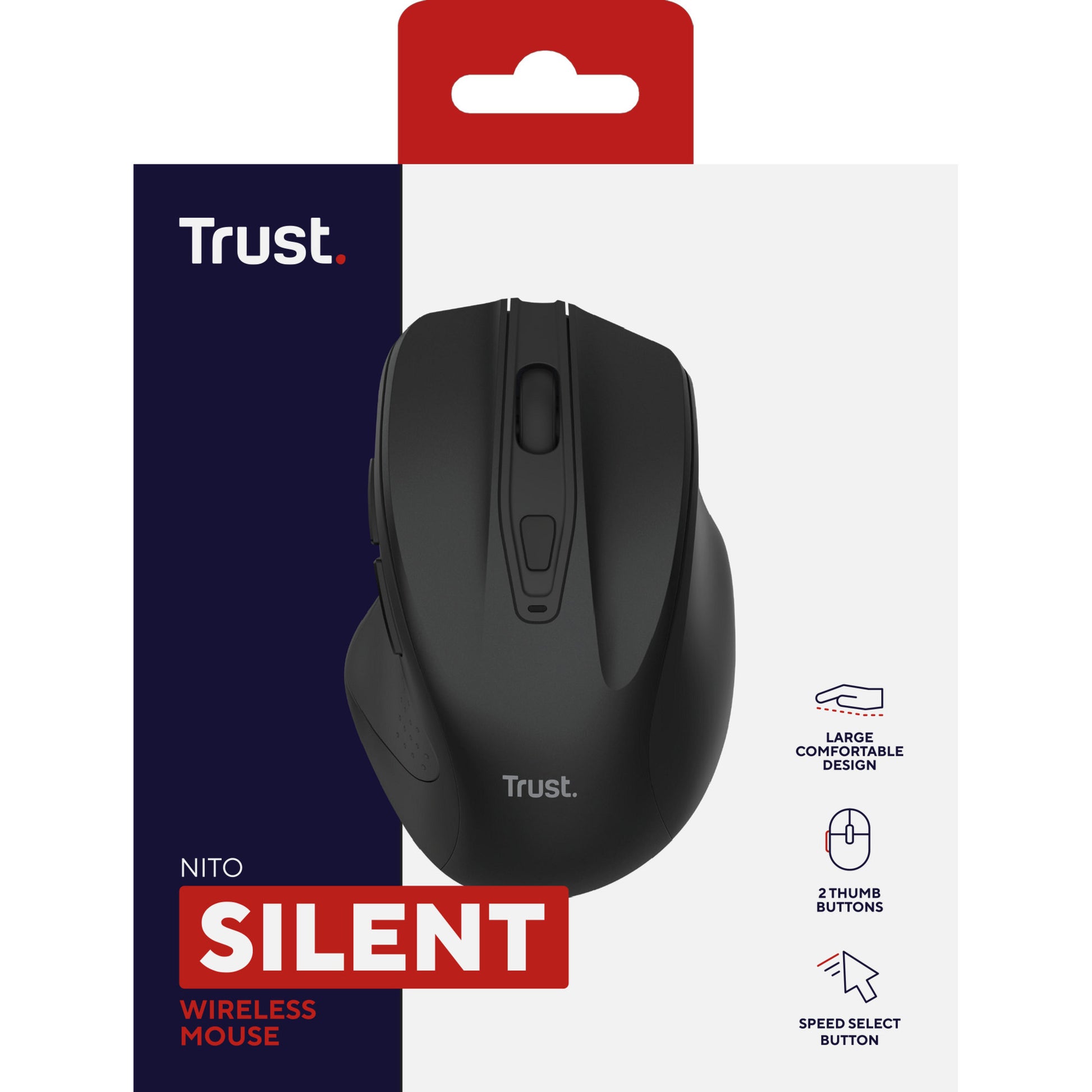 Ratón inalámbrico silencioso Trust nito (negro, 800 - 2200 ppp)