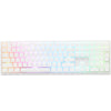 Ducky zero 6108 pure white rgb mechanisch gaming toetsenbord (wit, us lay-out (qwerty), cherry mx2a blue, 100%, rgb leds, double-shot pbt, hot swap, 2.4ghz | bluetooth | usb-c)
