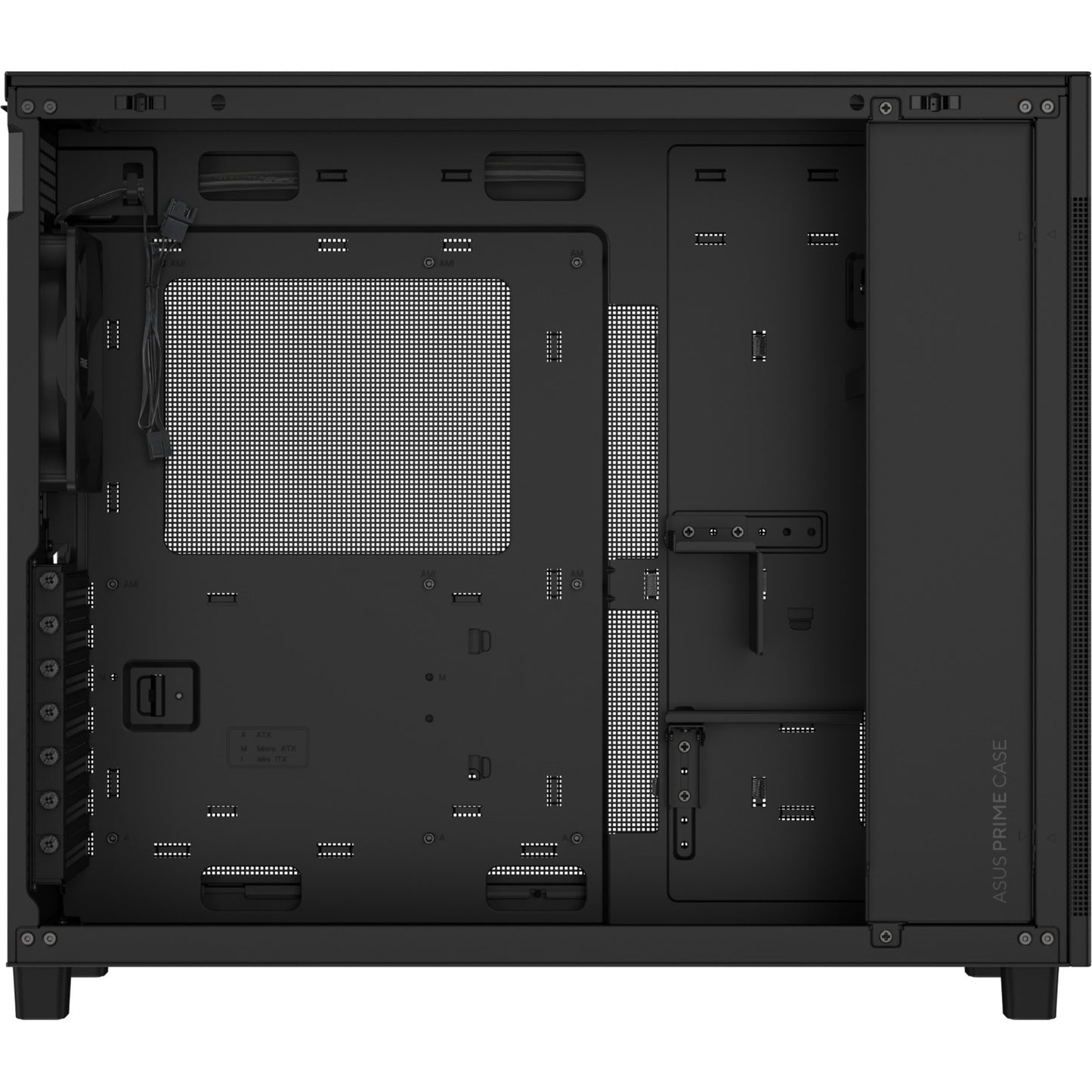 Asus prime ap303 - tempered glass panel midi tower behuizing (zwart | 2x usb-a | 1x usb-c | tempered glass)