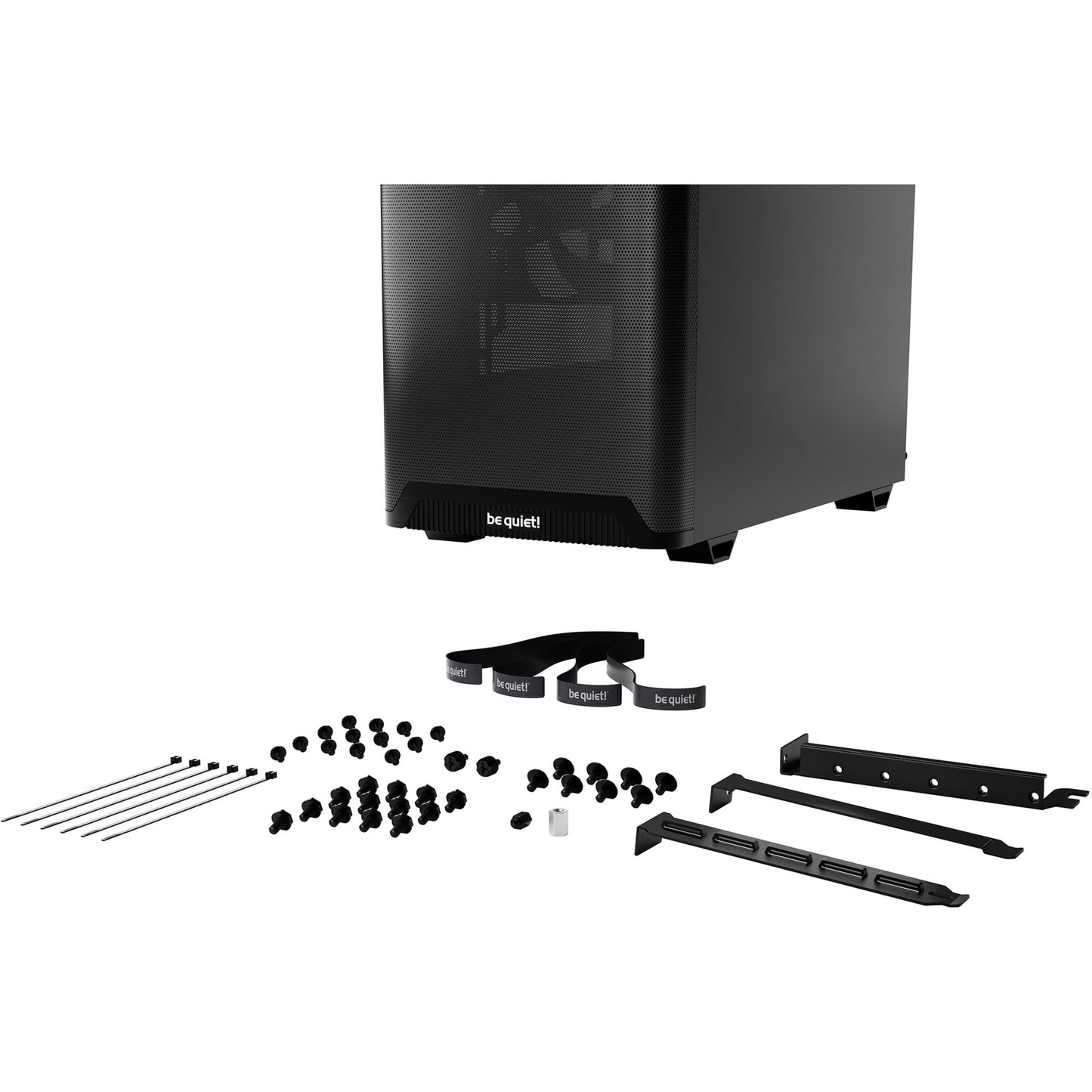 ¡Tranquilizarse! carcasa de torre midi de flujo de aire pure base 501 (negro | 2x USB-A | 1x USB-C)