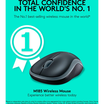 Mouse wireless Logitech m185 (blu, vendita al dettaglio)