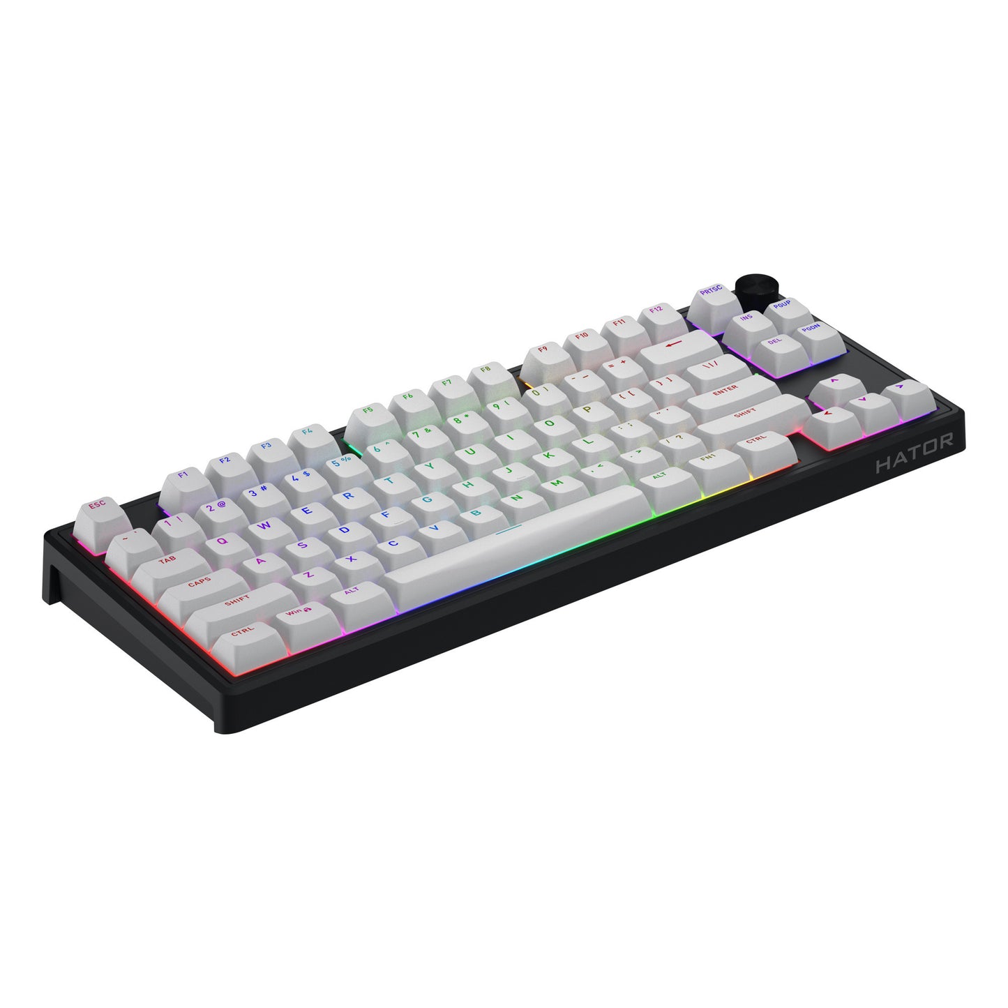 Hator skyfall mag ultra 8k, tastiera da gioco (nera, layout americano, hator aurum ice, 80% (tkl), rgb, double-shot pbt, hot-swap)