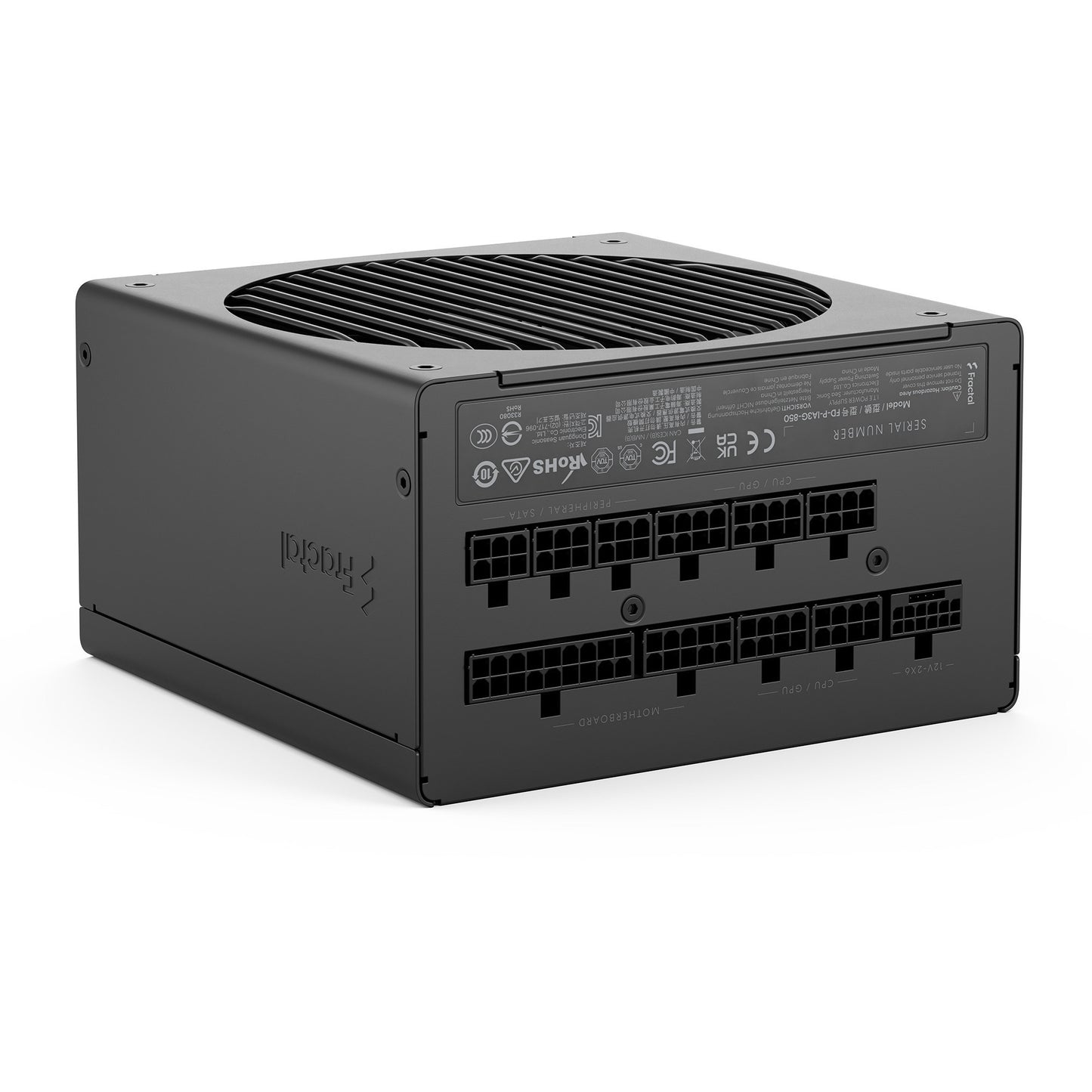 Fractal design ion gold 3 modulaire 850 watt voeding (zwart, 1x 12v-2x6, 3x pcie)