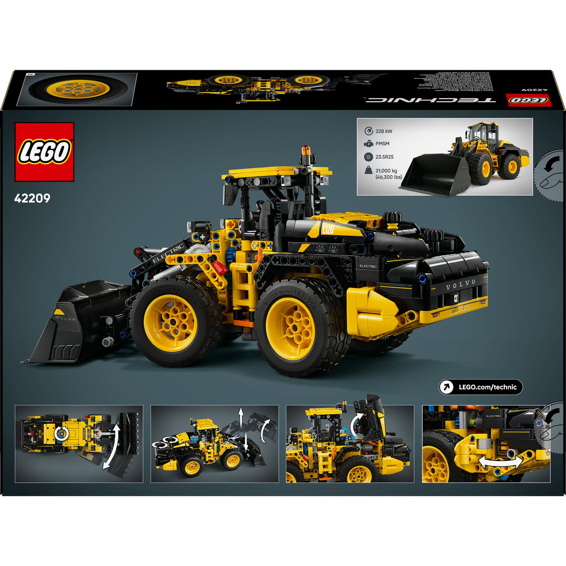 LEGO 42209 Technic Volvo L120 Cargador de ruedas eléctricas