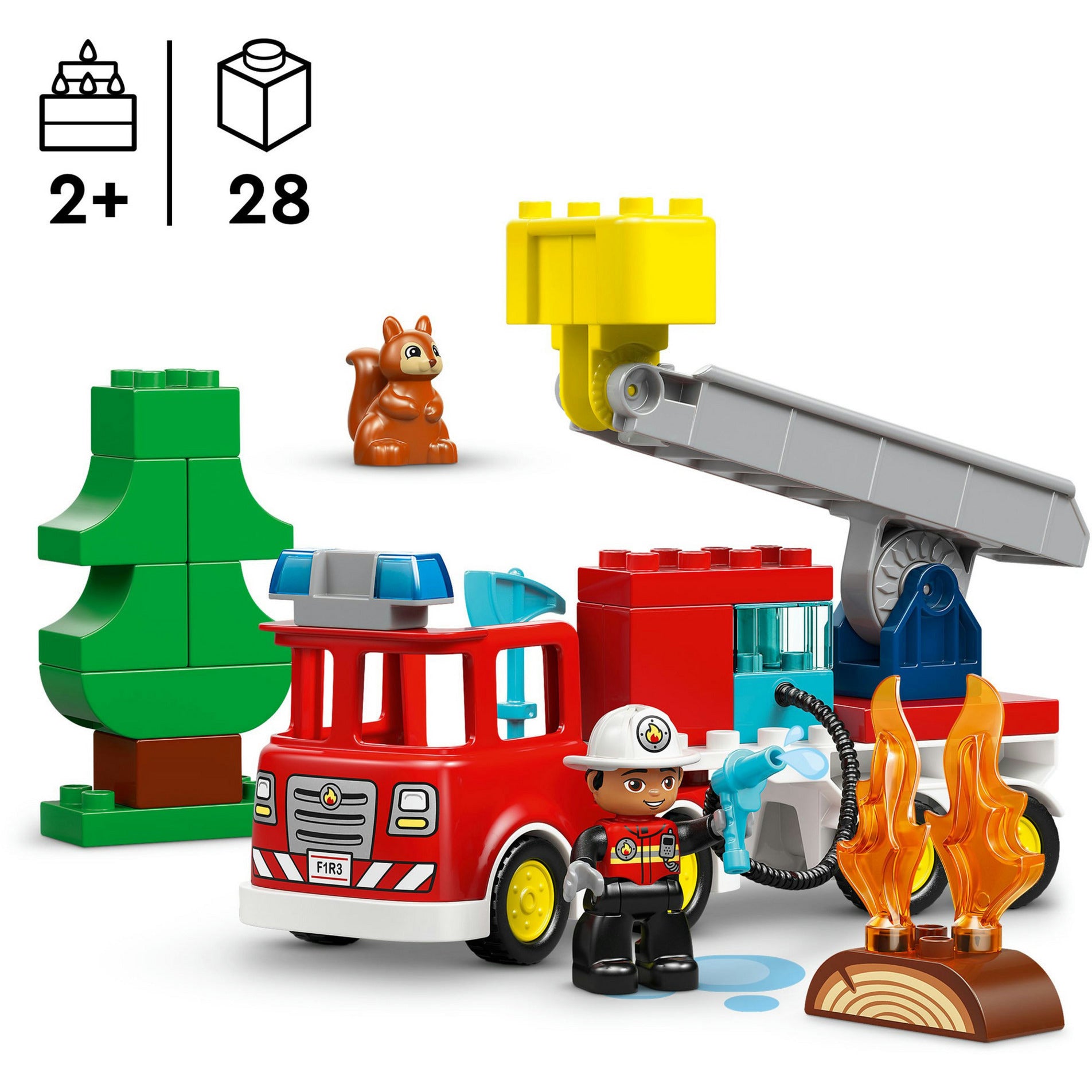 Lego Duplo Town 10473 camión de bomberos con manguera y bombero