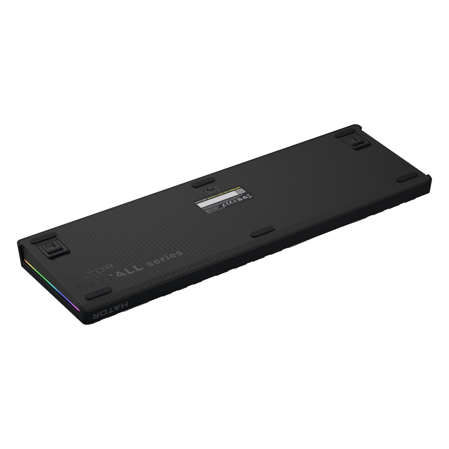 Hator skyfall pro wireless, tastiera da gioco (nera, layout americano, hator aurum vanilla silent, rgb, double-shot pbt, hot-swap, bluetooth usb-c da 2,4 ghz)