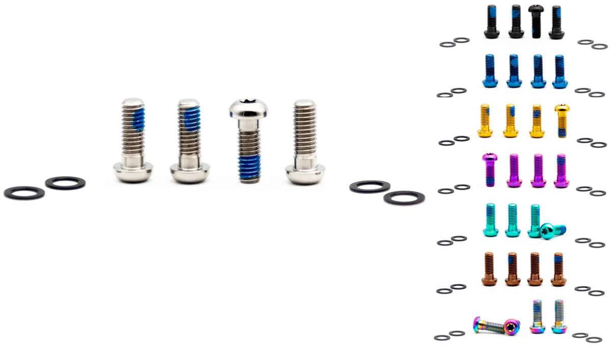Juego de tornillos de titanio Oak Components m6x16 para adaptador de freno (4 piezas)