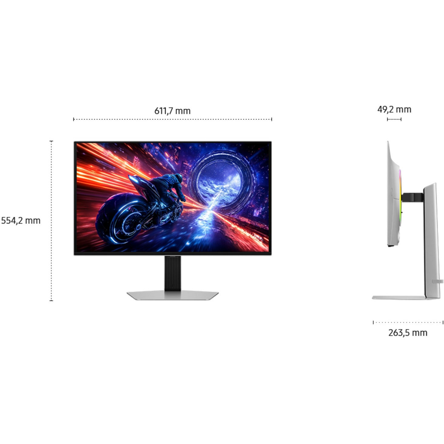 Monitor da gioco Samsung Odyssey OLED G6 G60SF 27 (argento, 2x HDMI, DisplayPort, 2x USB-A, USB-B, 500 Hz)