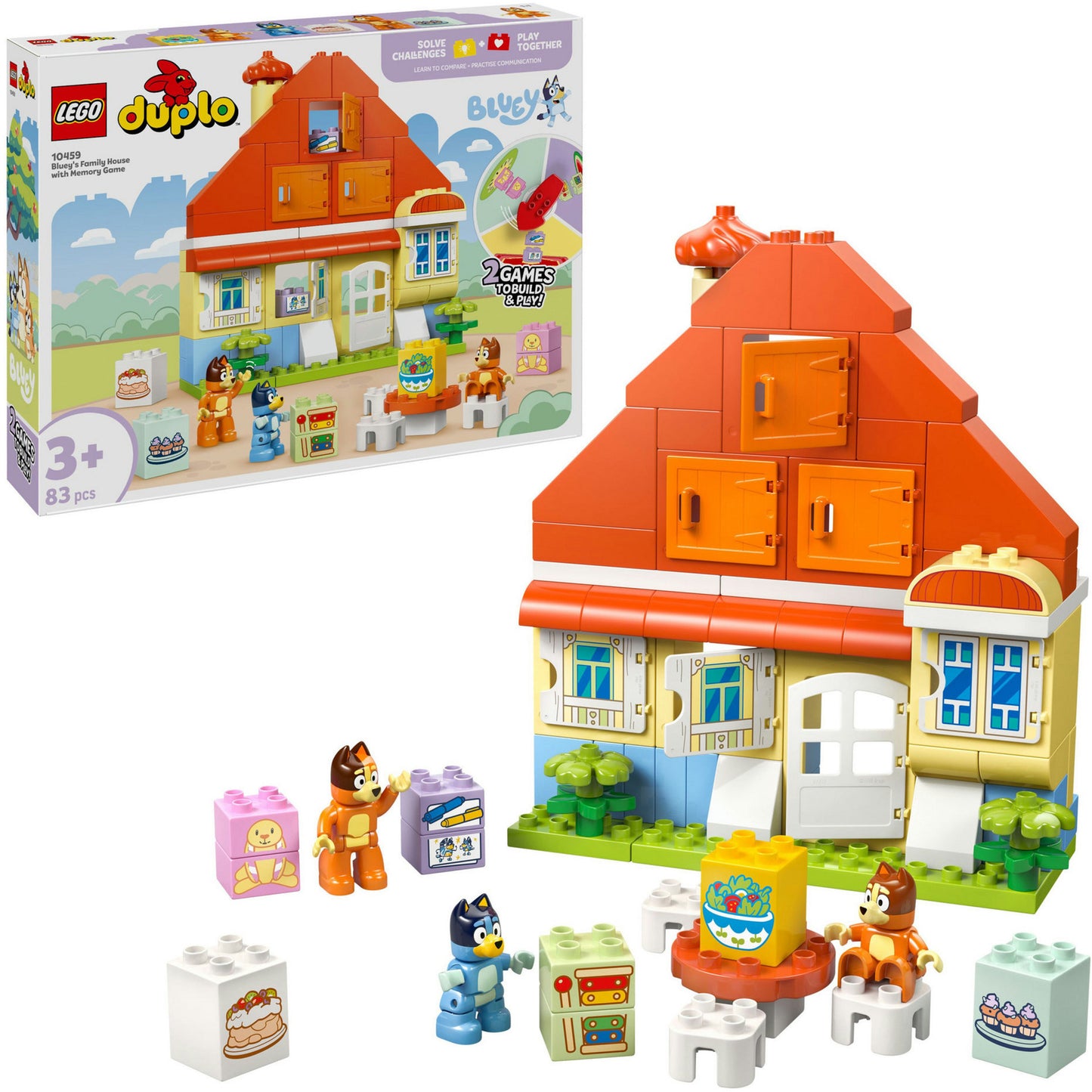 Lego Duplo 10459 Huis Van Bluey y su familia con juego de memoria