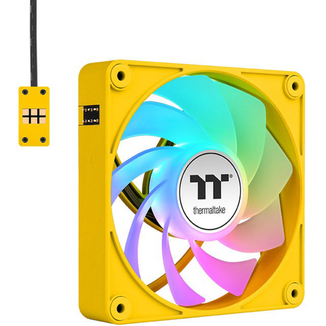 Thermaltake ct120 ex reverse argb sync ventola di raffreddamento per PC bumblebee (pacchetto da 3 ventole) ventole per case (giallo, 3 pezzi, 120 x 120 x 25 mm, pwm)