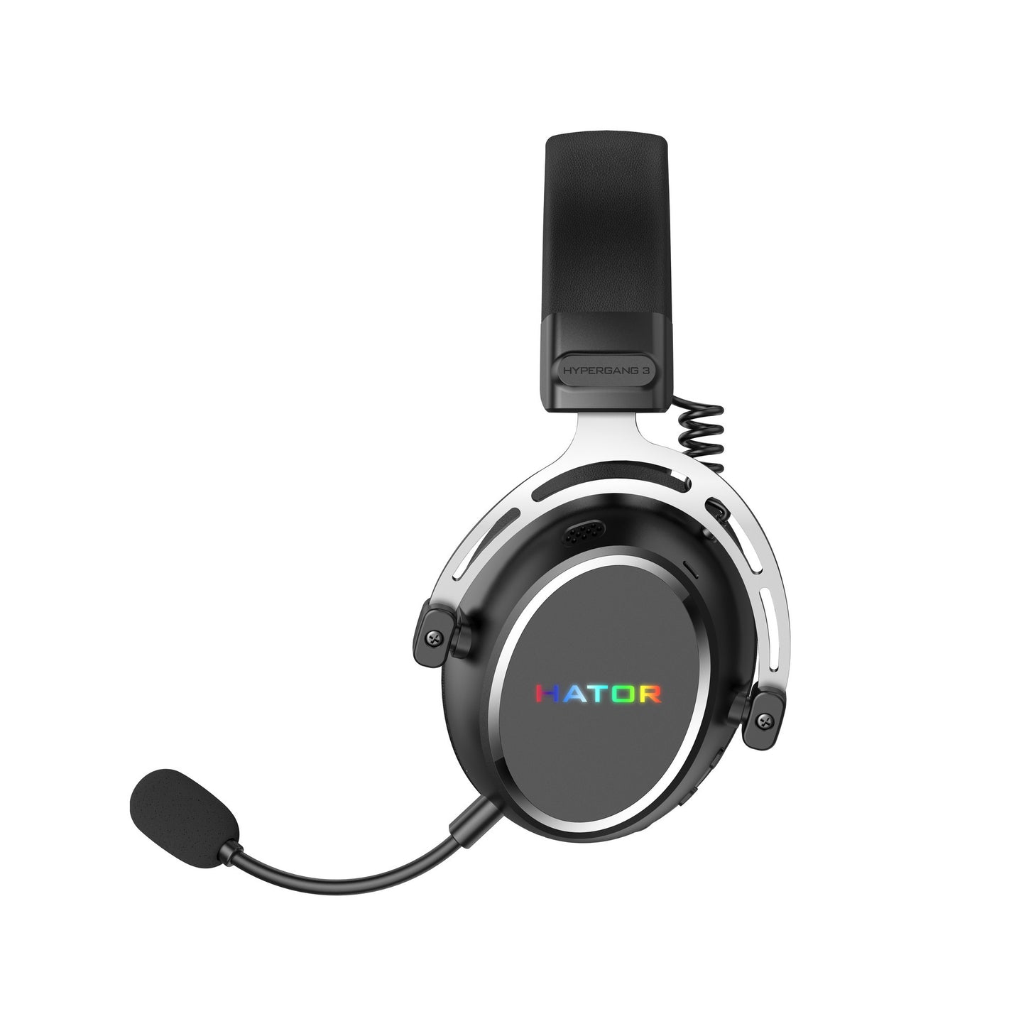 Auriculares supraaurales inalámbricos para juegos Hator Hypergang 3 (negro, RGB, Bluetooth USB de 2,4 GHz)