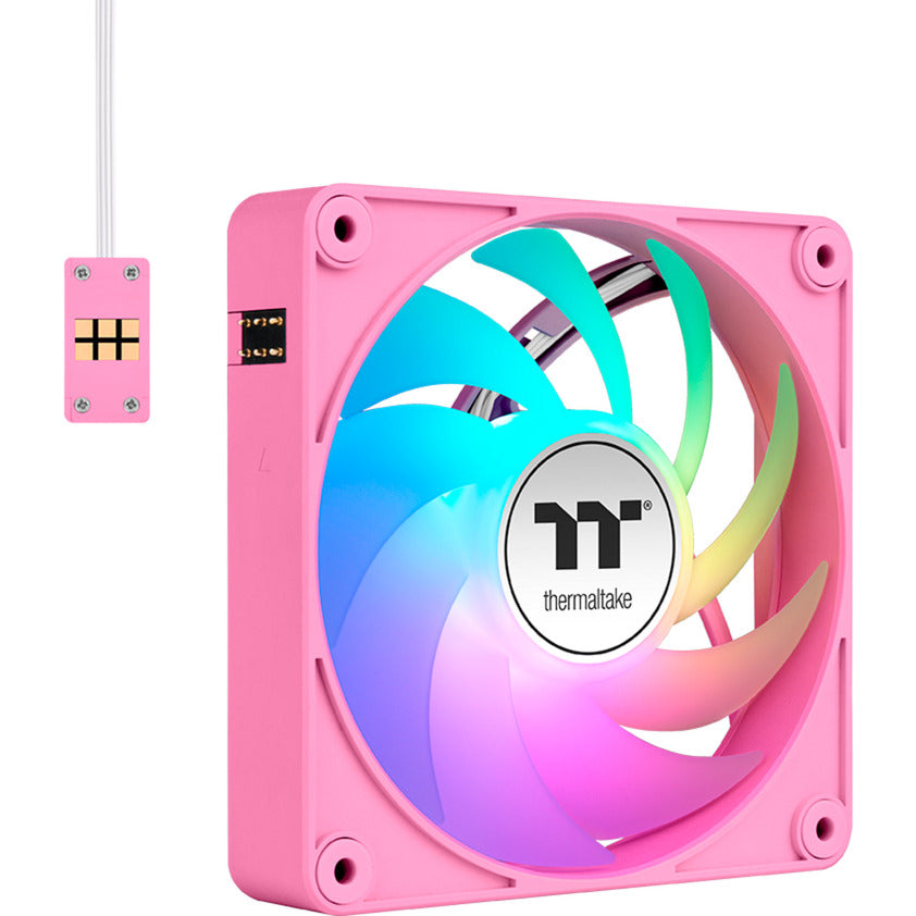 Thermaltake ct120 ex argb sync ventola di raffreddamento per PC rosa (pacchetto da 3 ventole) ventole per case (rosa, 3 pezzi, 120 x 120 x 25 mm, pwm)