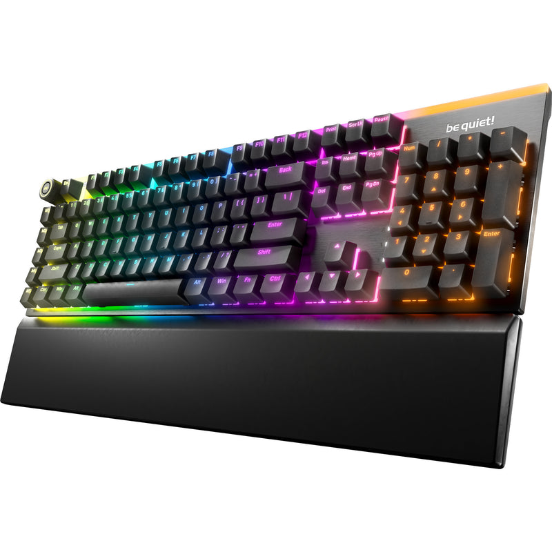 Silenzio! tastiera da gioco meccanica tattile silenziosa rgb con montaggio leggero (nera, layout us (qwerty), tattile silenziosa, 100%, argb, copritasti a doppio scatto pbt)
