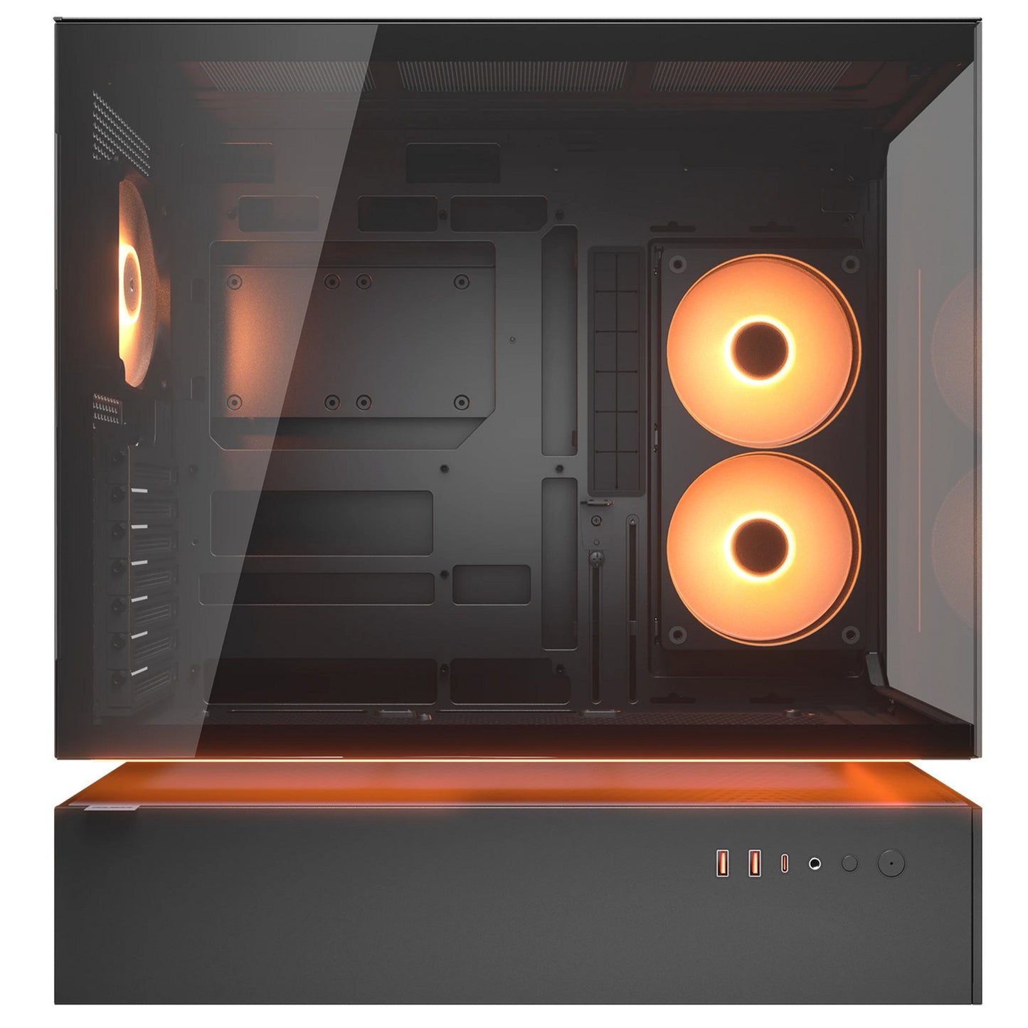 Custodia midi tower Cougar cfv235 (nero | 2x USB-A | 1x USB-C | RGB | vetro temperato)