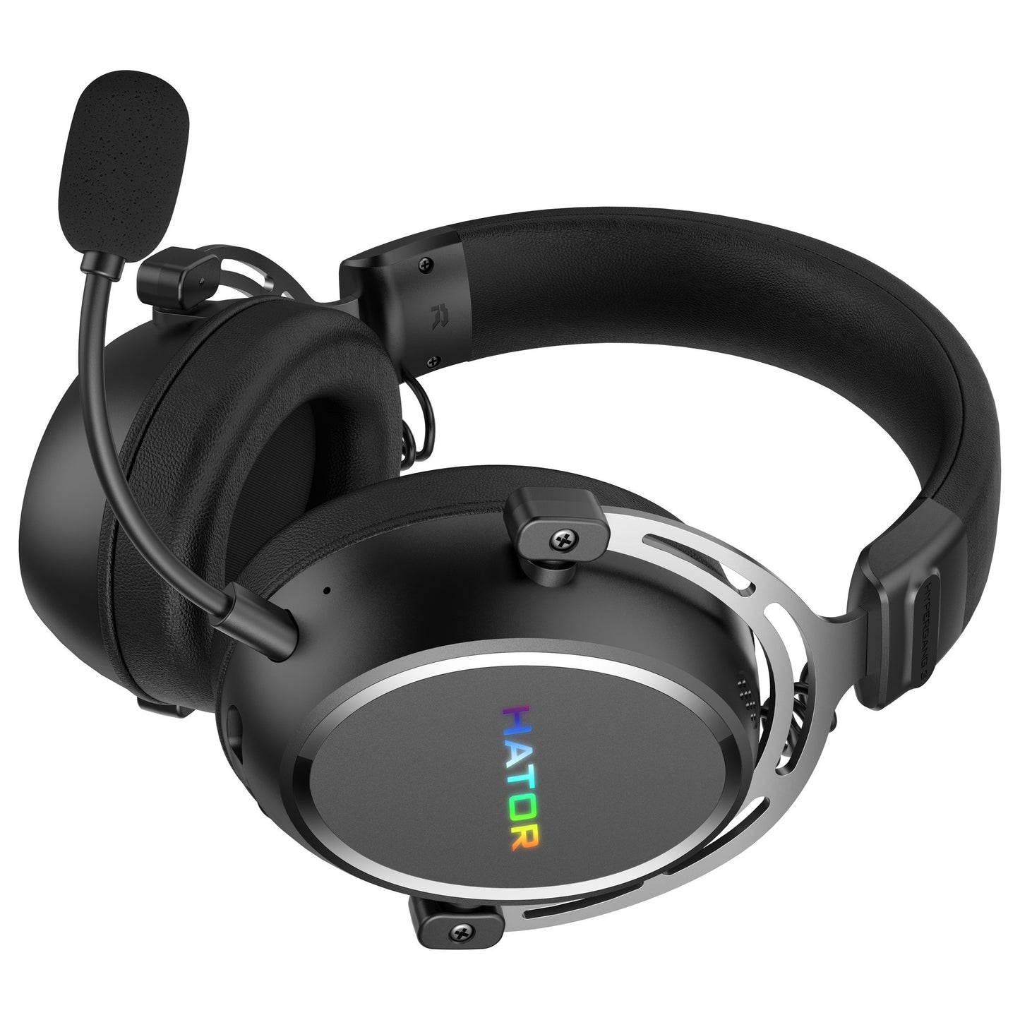 Auriculares supraaurales inalámbricos para juegos Hator Hypergang 3 (negro, RGB, Bluetooth USB de 2,4 GHz)
