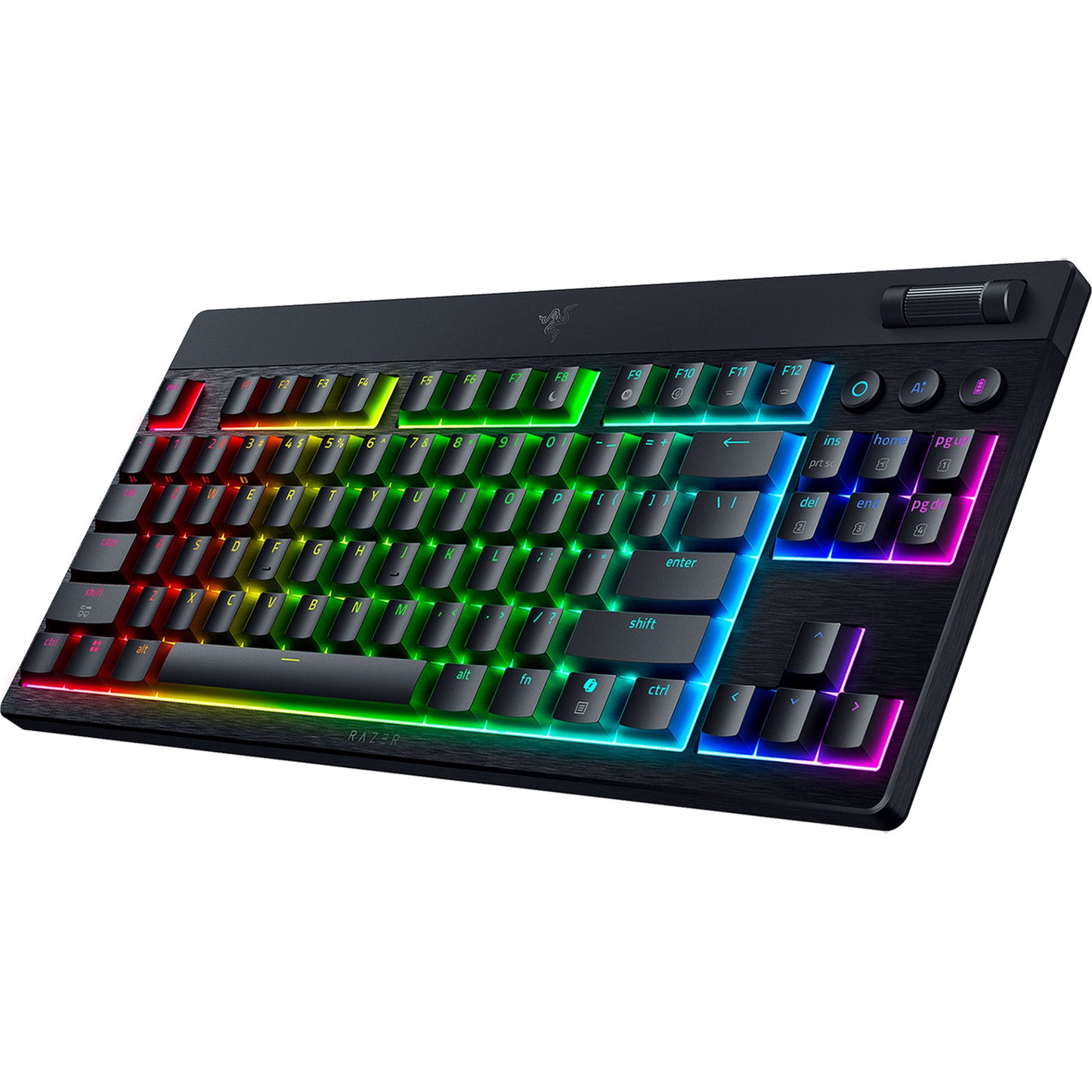 Tastiera da gioco meccanica Razer blackwidow v4 rgb a basso profilo (nera, layout americano (qwerty), arancione a basso profilo, 80% (tkl))