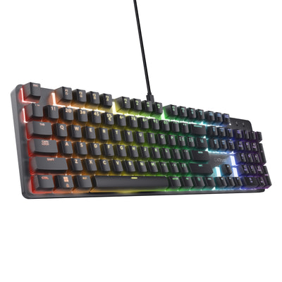 Trust GXT 871 Zora Tastiera da gioco meccanica, tastiera da gioco (nera, layout USA, rosso Huano)
